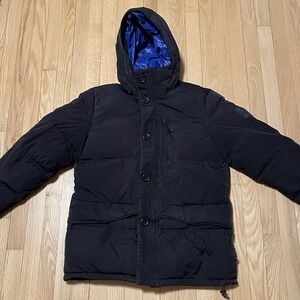 Nautica Women's Black Quilted Puffer Down Jacket Water Resistant Sz M